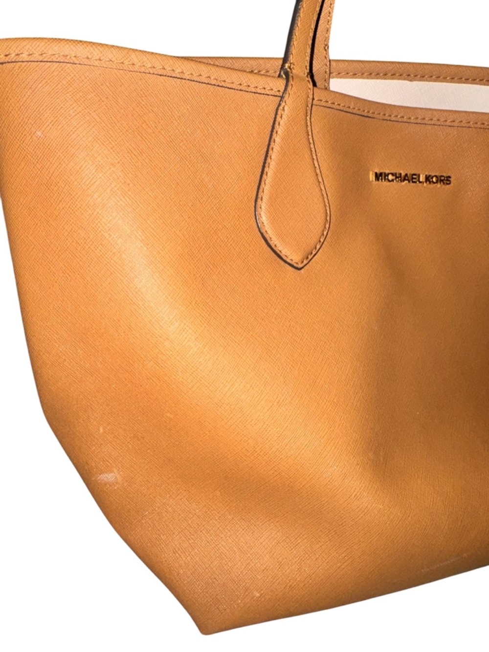 Michael Kors Tan Leather Tote Bag with Double Shoulder Straps - Picture 3 of 7